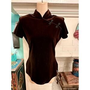 VINTAGE HENRI BENDEL VELVET ASIAN STYLE TOP